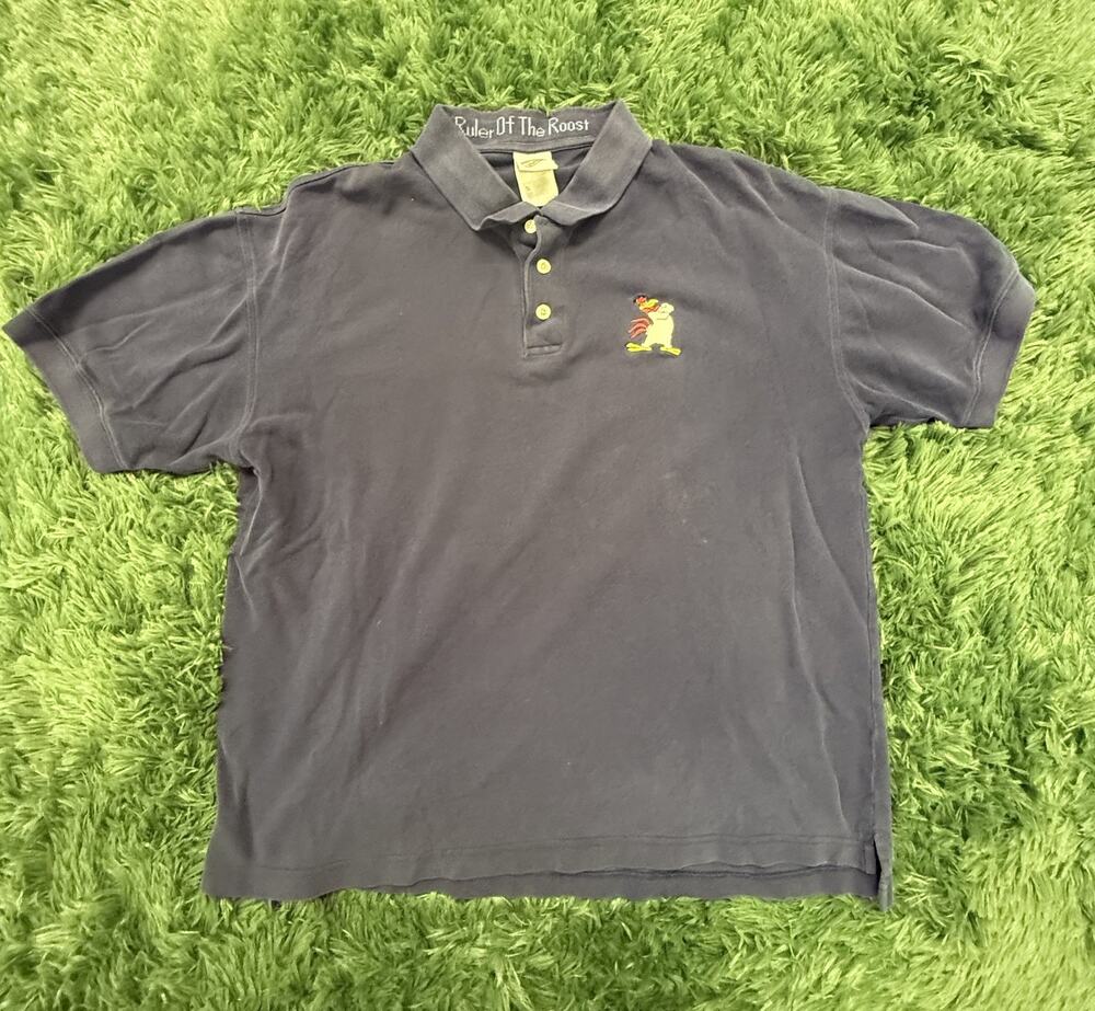 Vintage Warner Bros Studio Store Foghorn Leghorn Polo Shirt Men's XL